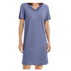 Hanro Jade Short Sleeve Gown 76961 Caribbean Blue XS NWT